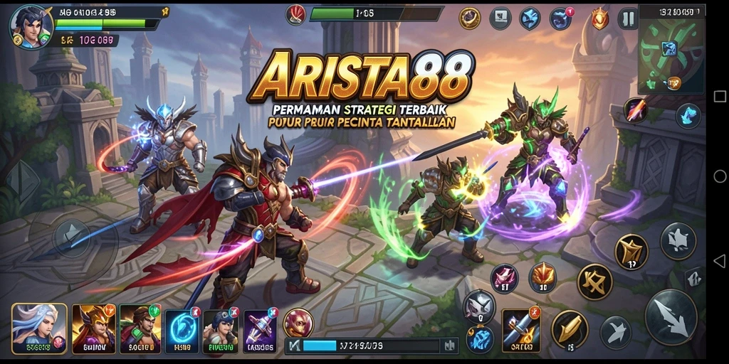 Tangkapan layar ARISTA88 menunjukkan pertempuran strategis yang intens.