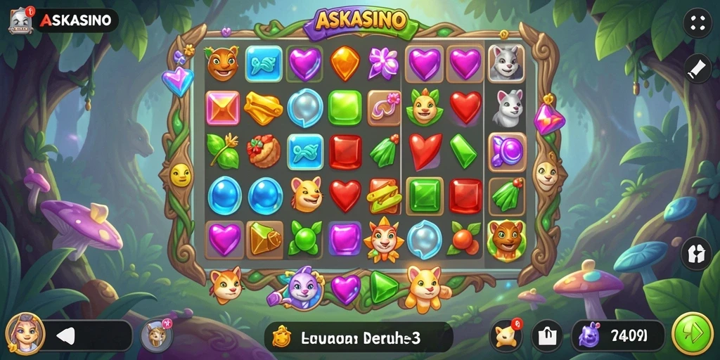 Tampilan menarik dari gameplay seru ASKASINO Match-3.