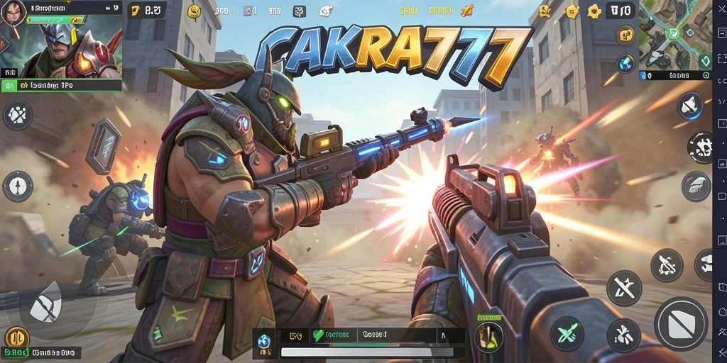 Screenshot utama CAKRA777 menampilkan aksi pertempuran yang mendebarkan.