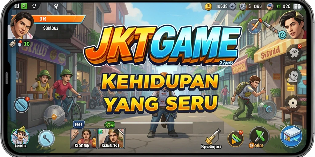 Tangkapan layar gameplay JKTGAME yang menampilkan simulasi kehidupan.
