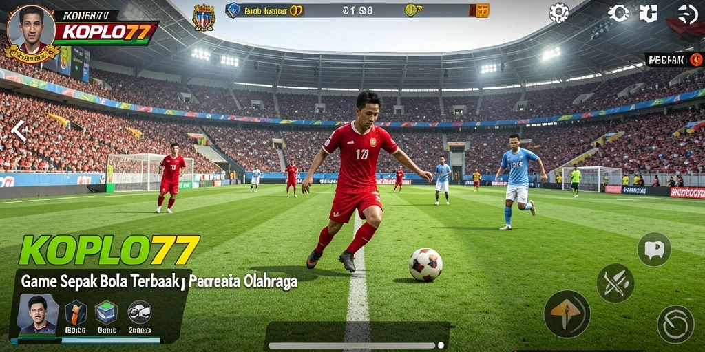 Tampilan gameplay seru dalam KOPLO77 dengan aksi sepak bola yang mendebarkan.