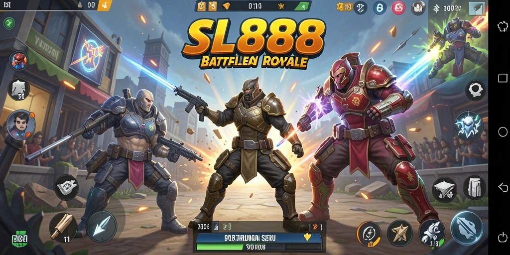 Tampilan gameplay SL888 yang mendebarkan saat pertarungan Battle Royale.