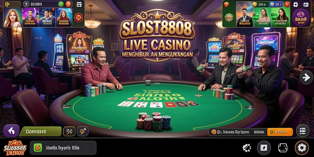 Tampilan menarik gameplay Live Casino SLOST8808 dengan dealer langsung.