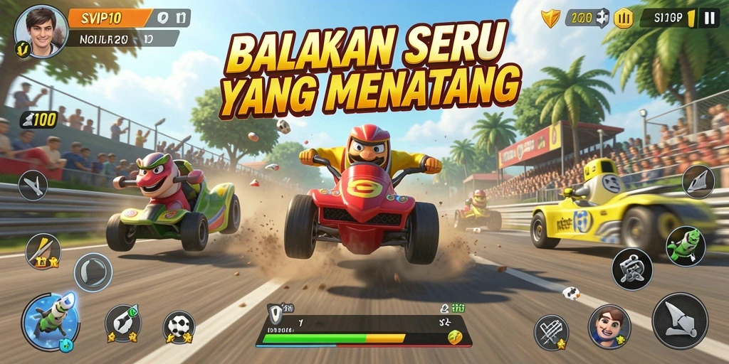 Tampilan menarik dari gameplay racing SVIP10 yang mendebarkan.