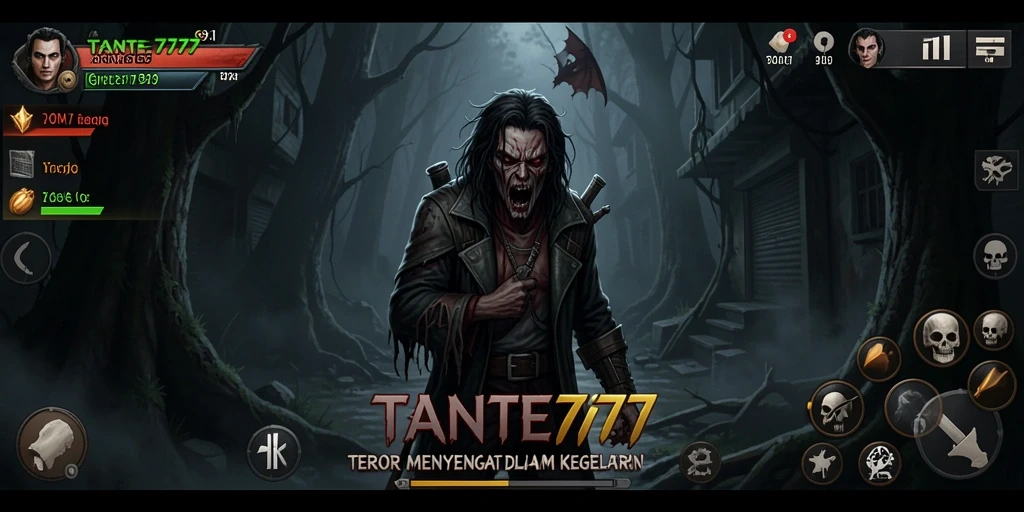 Screenshot utama TANTE777 menampilkan momen-momen menegangkan dalam gameplay horor.