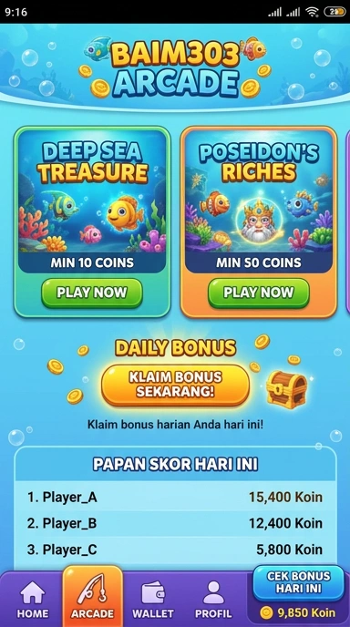 Tampilan antarmuka baim303 yang menarik dan mudah digunakan.